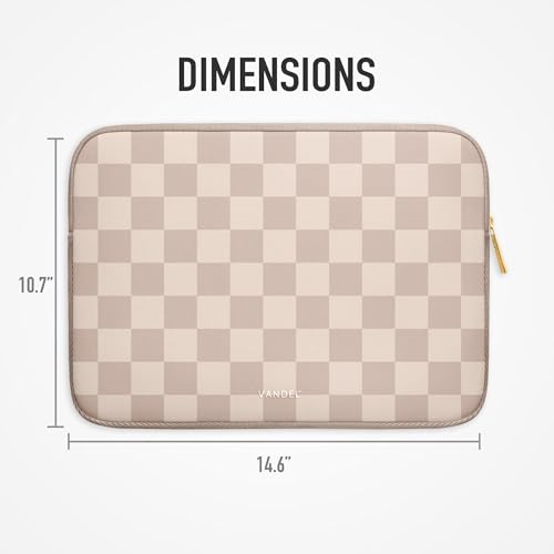 Vandel Slim MacBook Pro 16 Inch Laptop Sleeve, 15.6-16 inch Laptop Case, Protective MacBook Case Sleeve, Dell XPS 16 Cover 15.6 in, HP 15-fc, Lenovo IdeaPad 15, Mac Book Pouch, Computer Carrying Bag - color: a. Neutral Checker, size: 16 Inch