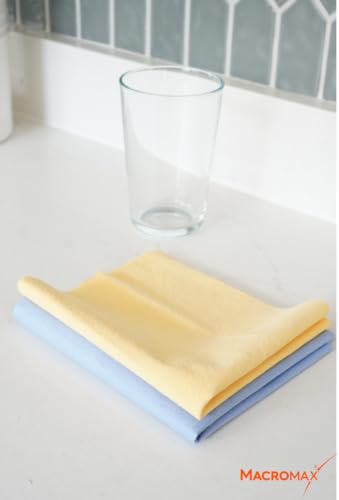 Macro Max Microfiber Glass Cloth – Lint‑Free, Reusable Window & Mirror Wipes, High‑Absorbency Microfilament Cloth for Streak‑Free Shine, Perfect for Glass, Mirrors, Car & Electronics - Pack of 20