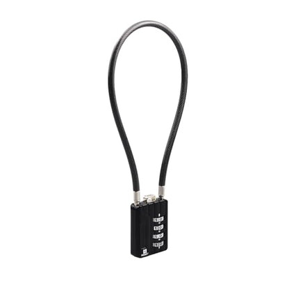 RESET-201 4 Digit Combination Padlock, 12 in 5mm Flexible Cable, 1 Pack | 12 in 30cm flexible 5mm cable for trash cans, lockers, helmets and storage boxes. Light-duty 4 digit lock. - size: 30cm(12 inch)Cable