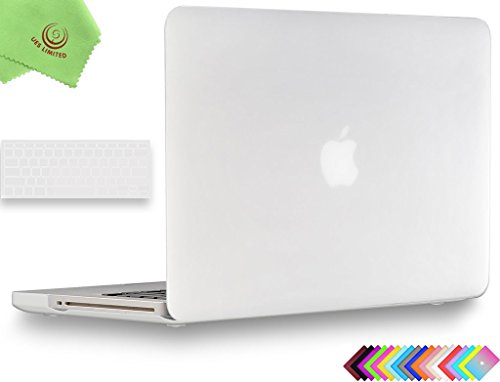 UESWILL 2in1 Smooth Soft Touch Matte Hard Shell Case with Silicone Keyboard Cover Compatible with MacBook Pro 13 inch with CD-ROM (Non-Retina) (Model A1278) + Microfibre Cleaning Cloth, Clear - color: Clear, size: MacBook Pro 13" (CD-ROM)