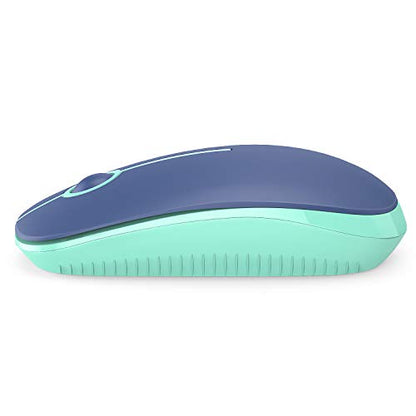 VssoPlor Wireless Mouse, 2.4G Slim Portable Computer Laptop Mouse with Nano Receiver Quiet Silent Optical Mice for Notebook, PC, Laptop, Computer-Blue and Green - color: Blue and Green