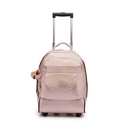 Kipling Sanaa Large Metallic Rolling Backpack Quartz Metallic - color: Quartz Metallic, size: 12.5" x 18.5" x 10.75"