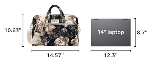 DACHEE Laptop Shoulder Bag for 15 Inch/15.6 Inch Macbook Pro - color: Beige Rose Shoulder