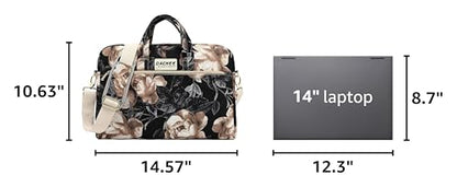DACHEE Laptop Shoulder Bag for 15 Inch/15.6 Inch Macbook Pro - color: Beige Rose Shoulder