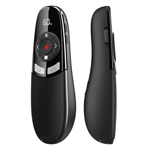 USB Type C Presentation Clicker with Battery & Timer Display, Wireless Presenter Remote PowerPoint Clikcer for Mac Computer - style: AAA+USB A&C+Timer