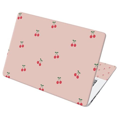 Universal Laptop Skin Sticker with 2 Wrist Pad Decals, 3-Piece Removable Vinyl Laptop Cover, Pink Cherry Waterproof Anti-Scratch, Easy-Trim Fit for 13.3" 14" 15.6" Laptops - color: Pink Cherry