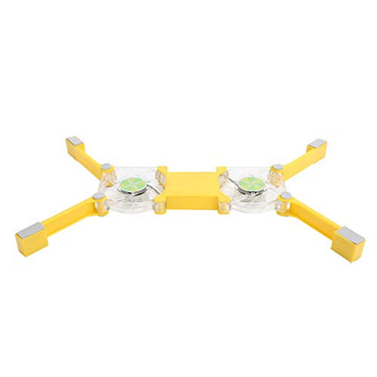 Laptop Cooling Pad, USB Foldable Radiator Cooler Stand Light Portable with Fans and LED Light, Suitable for Notebook Computers(Yellow)