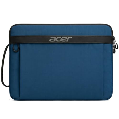 Laptop Sleeve Case Bag for 15.6-16 inch Laptops, Fits Most Models, Blue | Slim, Soft Bubble Padding, Extra Front Storage, Smooth Zippers, Luggage Strap, Side Handle - color: Blue, size: 16inch