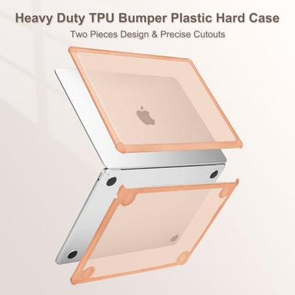 MOSISO Compatible with MacBook Air 13 inch Case M5 2026 M4 M3 M2 2025-2022 | A3449 A3240 A3113 A2681, 3 in 1 Kit Crack-Resistant Heavy Duty Protective Hard Shell Case Cover with TPU Bumper,Cosmic Orange - color: Cosmic Orange