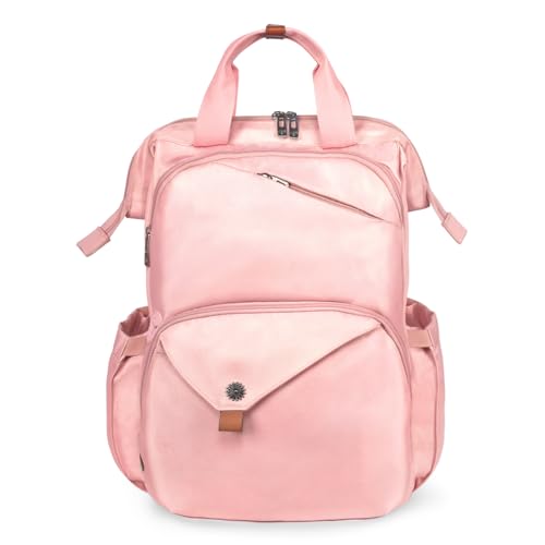 Hap Tim Travel Backpack Carry On Flight Approved, Laptop Backpack Women, Work Backpack Woman, Teacher Backpack, Pink（7651-PK） - color: Pink