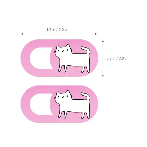 Happyyami Webcam Cover Slide Cat Design Ultra-Thin Laptop Cover for Computers Tablets Privacy 2-Pack Fits Most Webcams Does Not Indicator Lights