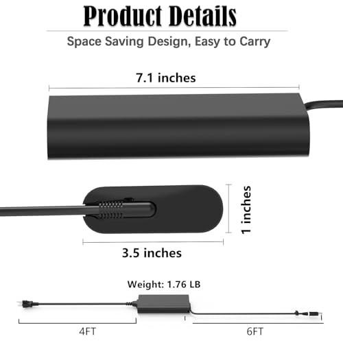 330W Slim AC Charger Adapter - for Dell Alienware M18X, M17, R3, R4, X16, X17, X51, G16 7630 7620, G15 5530, Area-51m - DA330PM201, DA330PM111, LA330PM190, ADP-330AB B - Laptop Power Supply Cord