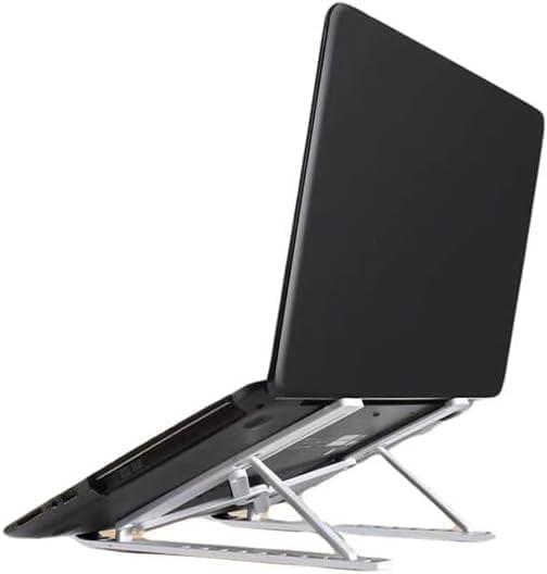 1-Piece Foldable Laptop Stand,Adjustable Ergonomic Laptop Riser,Dual Triangle Stable Structure,Portable Laptop Holder Compatible with 10-17 Inch Laptops（White）