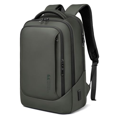 hk Laptop Backpack for Men for 17.3 Inch Computer Bag with USB A&C Charger | Durable WaterResistant HighTech Daypack Casual Backpack for Business Work College Weekender Travel,Green - color: Green, size: 17.3 inch