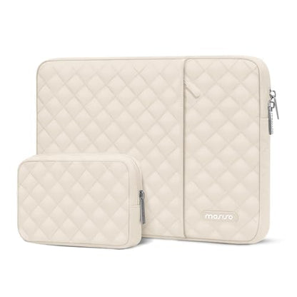 MOSISO Laptop Case 16 inch, 15-15.6 inch Laptop Sleeve, Sand | Compatible with MacBook Pro 16 M5 M4 M3 M2 M1, HP Acer Dell Lenovo ASUS, Square Quilted Vertical Bag with Pocket&Small Case - color: Sand, size: 16 inch