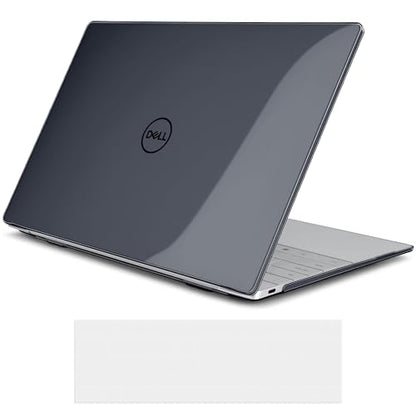Crystal Clear Case for Dell XPS 13 Copilot+ PC 13.4" Display 2024 – Slim Lightweight Transparent Laptop Shell with Scratch-Resistant Protection, Ventilation Design, Black - color: Black