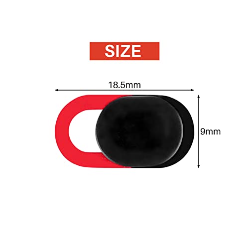 6 Pack Slide Privacy Protection Ultra Thin Anti- Laptop Camera Cover for Computer Pro, black & red, 392892