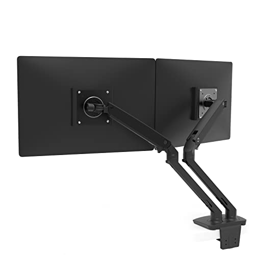 Ergotron – MXV Dual Monitor Arm, VESA Desk Mount – for 2 Monitors Up to 24 Inches, 7 to 20 lbs Each – Matte Black - color: Matte Black