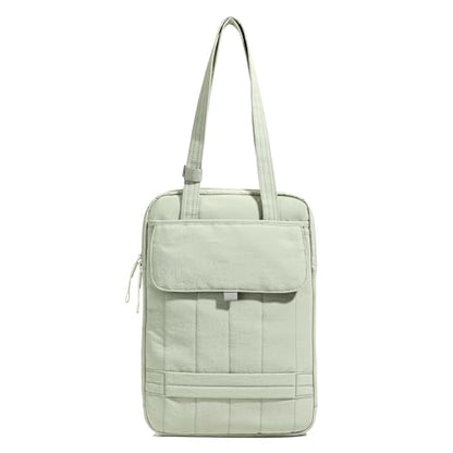 15.6 Inch Puffy Laptop Sleeve with Handle, Vertical Quilted Laptop Shoulder Bag with Luggage Strap, Compatible with 14-Inch Laptops, MacBook Pro/Air/Neo M5/M4/M3, for Women Travel Work (Green) - color: Green