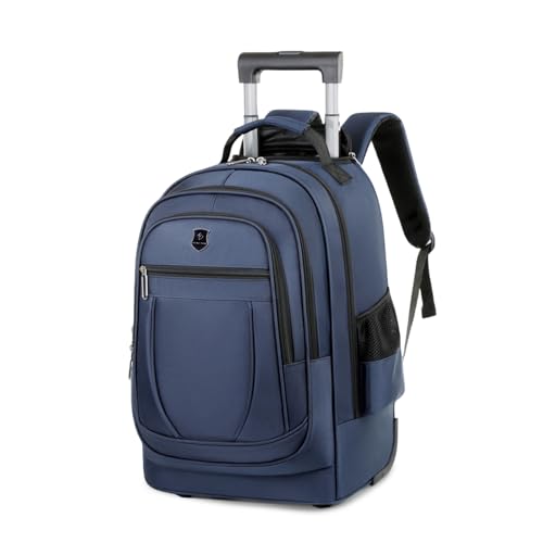 FANDARE 35L Rolling Laptop Backpack 2-in-1 Trolley Convertible Luggage Backpack with Wheels Travel Daypacks Multi-Functional Carry-On for Business Travel Trip Men Outdoor Urban Backpacks Blue - color: Blue