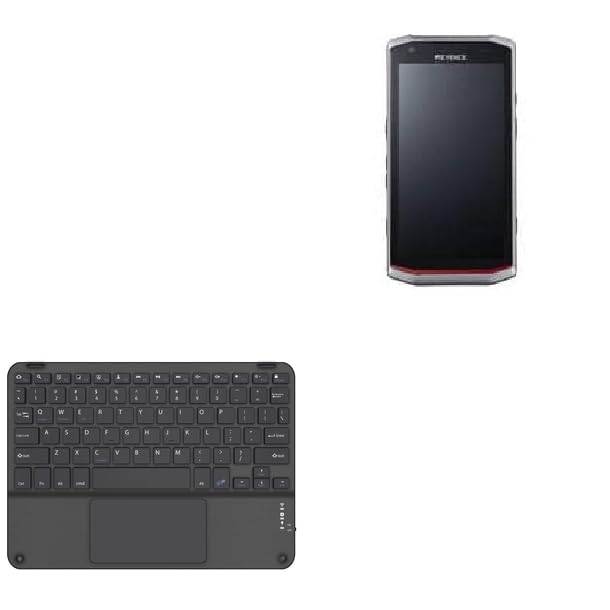 BoxWave Keyboard Compatible with Keyence DX-W600 - SlimKeys Bluetooth Keyboard with Trackpad, Portable Slim TouchPad - Jet Black