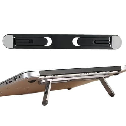 0.5cm Ultra Thin Invisible Laptop Stand, Foldable Mini Aluminum Laptop Riser, Portable Hidden Cooling Support Foot for MacBook 11-17 Inch Laptops& Tablets, 2 Adjustable Height Anti-Slip Notebook Stand