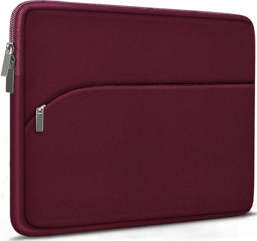 Laptop Case 14 inch, Slim Portable Monitor Protective Cover with Front Pocket, Traveling Carrying Laptop Sleeve Compatible for MacBook Air/Pro, HP, Dell, Lenovo, Acer, Wine Red - color: Wine Red, size: 14 inch