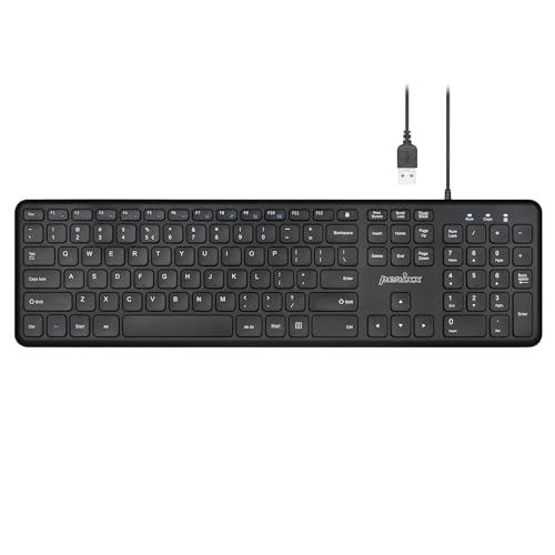 Perixx PERIBOARD-210 US Wired Full-Size USB Keyboard with Quiet Keys for Desktop, Laptop, and Tablet - X Type Scissor Keys - Black - US English (11726) - style: Wired USB