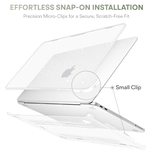 May Chen Compatible with MacBook Neo 13 inch Case 2026 Model A3404, Plastic Hard Shell,Keyboard Cover,Screen Protector,Dust Plug, for MacBook Neo 13" with A18 Pro Chip, Glitter Clear - color: Glitter Clear