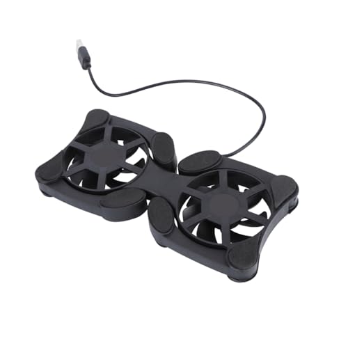 Portable Foldable Laptop Cooling Pad with USB Fans for Notebook Cooling Black Compatible with Laptops for Gaming and Work