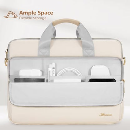 KIZUNA Laptop Sleeve Case 14 Inch Computer Shoulder Bag for 15" MacBook air M3 M2/Lenovo IdeaPad Slim 3i/IdeaPad Flex 5/15.4 MacBook Pro/14 Yoga Slim Pro X/14.4" Surface Laptop Studio 2/HP/Dell,Beige - color: Beige, size: 14 Inch