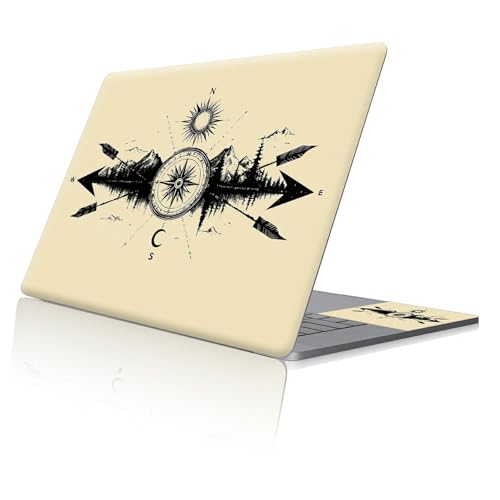 Reusable Universal Laptop Skin Sticker, Cut to Fit for 11.6–15.6 Inch Laptops, Waterproof Protective Film, No-Residue - Mountain Compass Reflection - color: Mountain Compass Reflection