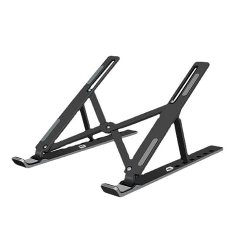 1Pc Portable Black Electronic Device Stand – Foldable Notebook Computer Laptop Stand with ABS Material for Enhanced Comfort Efficiency - color: Black-1