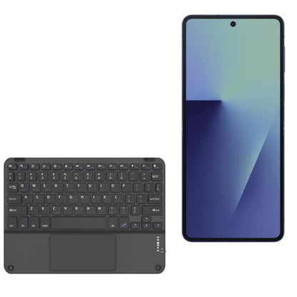 BoxWave Keyboard Compatible with Samsung Galaxy Z Flip7 - SlimKeys Bluetooth Keyboard with Trackpad, Portable Slim TouchPad - Jet Black