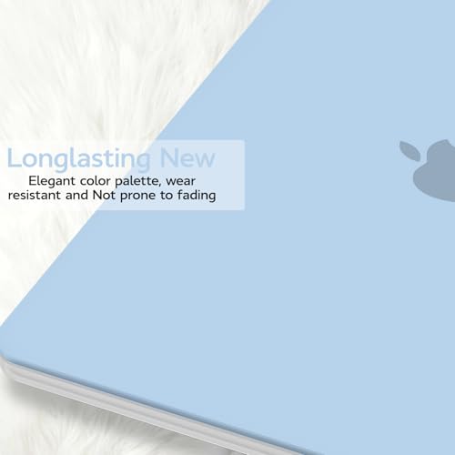 Anban Compatible with MacBook Air 13 inch Case M1 2022 2021 2020 2019 2018 Release A2337 A2179 A1932 Touch ID, Matte Plastic Laptop Hard Shell Case & 2 Keyboard Cover & Screen Protector, Air Blue - color: Air Blue