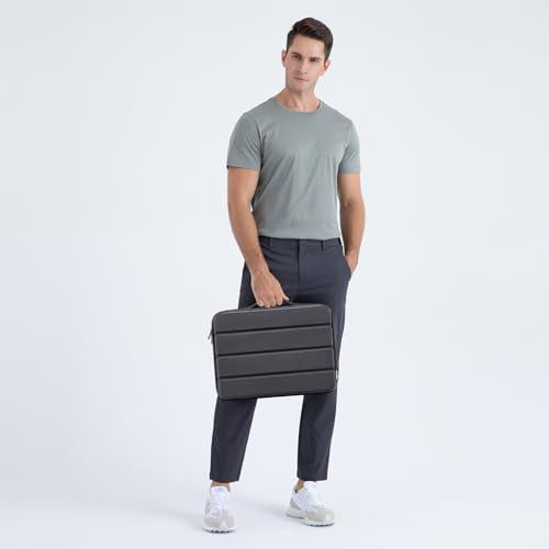 DOMISO 15.6 inch Laptop Sleeve Shoulder Bag Shockproof Computer Bag Waterproof EVA Protective Carrying Case for 16" MacBook Pro/Max M2 M1 2019-2023,15"-16" Asus HP Dell Laptop,Dell XPS 15,Black