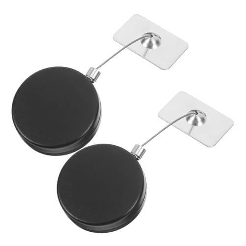 Angoily 2pcs Heavy Duty Theft Retractable Cable Lock Dual Functionality Wire Leash for Secure Remote Control and Laptop Black Adhesive Locking Mechanism