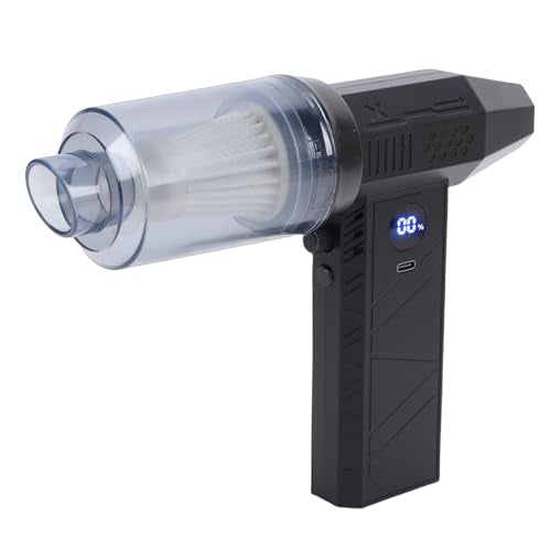 Compressed Air Duster, 150000 RPM Super Power Rechargeable Brushless Motor Cordless Turbo Fan with LED Display and Light Adjustable Jets Dry Cleaning Kit for PC Car Outdoor