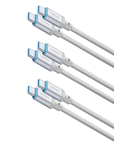 CUKTECH 240W USB C to USB C Cable(4.9ft, 3 Pack), 6A PD 3.1 Fast Charging, Durable Braided Type C Charger Cord for MacBook Pro/Air/Neo, iPhone 17/16/15 Pro Max, iPad Pro/Air, Samsung S26/S25 Ultra - color: White