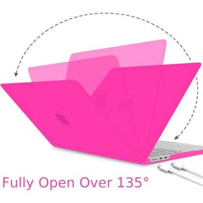 B BELK for MacBook Air 13.6 inch Case M5 2026 2025 2024 2023 2022 M4 M3 M2 | A3449 A3240 A3113 A2681, Plastic Hard Shell for MacBook Air 13 inch Case with Keyboard Cover & Screen Protector, Hot Pink - color: Hot Pink