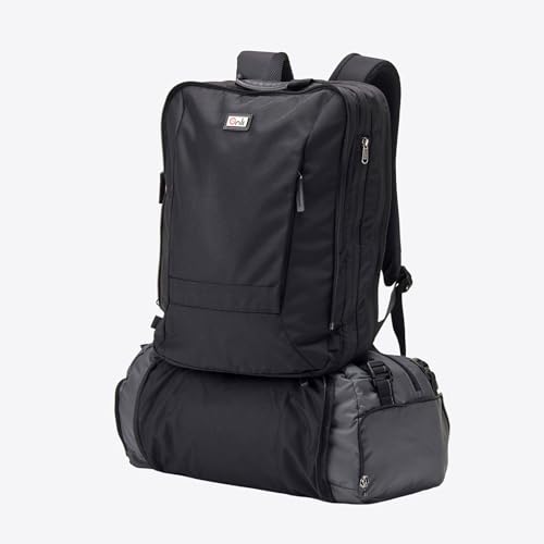 Trilogy Weekender Daypack I Opens like a suitcase, for easy packing. Expands into a 22-liter weekender bag. Hidden under sling holds yoga mat or sleeping bag, and doubles as a rear cover (Black) - color: Black