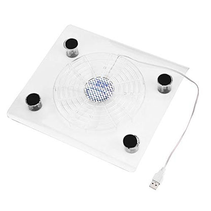 ASHATA Portable Slim Quiet USB Powered Laptop Notebook Cooler Cooling Pad, LED RGB Lights USB Laptop Cooler Cooling Pad Fans for //Laptop