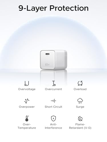 UGREEN Nexode Air 65W USB C Charger, Foldable Mini Charger Block Fast Charging with USB C Cable, GaN Charger for MacBook Air/Neo/Pro, iPhone 17 16, Galaxy S26/S25, iPad, White - color: White