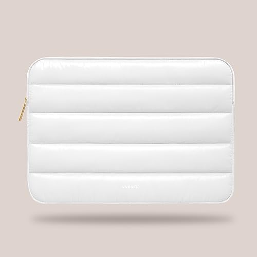 Vandel The Original Puffy Laptop Sleeve 13-14 Inch, Laptop Sleeve for Women | Protective Carrying Case Cover for MacBook Pro 14 in, MacBook Air 13 Inch, iPad Pro 12.9, Dell, Asus, HP - color: d. Shiny White