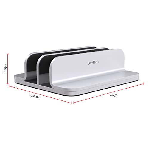 Double Aluminum Laptop Vertical Stand Organizer, Sturdy Notebook Computer Holder Stand Compatible with New Liquid Retina XDR Apple MacBook Air/Pro/Neo, Mac mini, Apple TV & iPad Pro - Silver - color: Silver