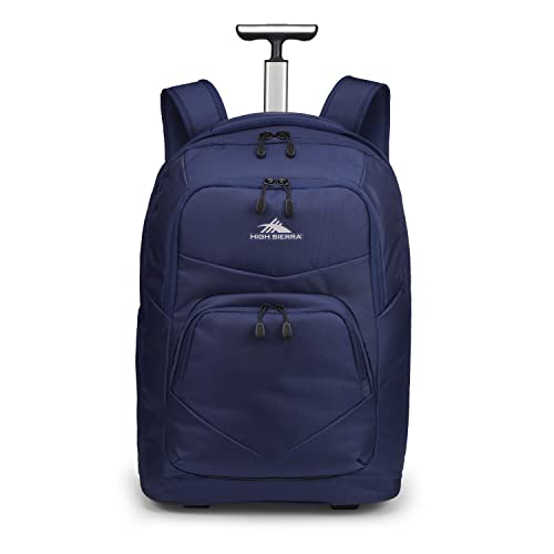 High Sierra Freewheel Pro Wheeled Backpack In True Navy - color: Navy Blue, size: 19.3" Height