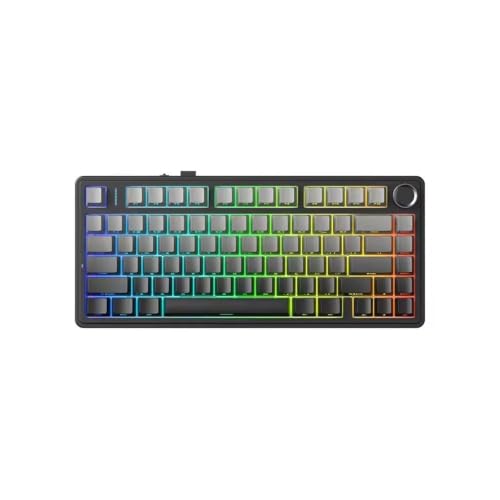 F75HE Mechanical Keyboard Magnetic Switch 75% 80 Keycaps 8K Polling Rate Tri-Mode RGB Hot Swap F75 Wireless Gaming Keyboard(Gradient Gray) - color: Gradient Gray