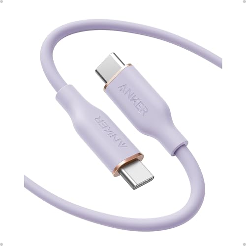 Anker USB C Cable, 240W Type C Fast Charging Cord (1-Pack, 6 ft, Purple) | USB 2.0 for iPhone 17 / 16 / 15 Series, MacBook Pro 2020, and More - color: Purple, size: 6FT