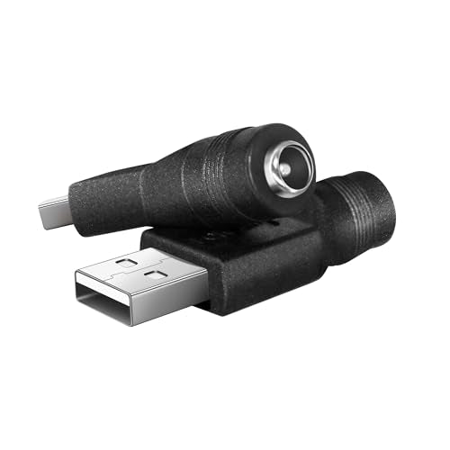 USB A Male to 5.5x2.1mm Female DC Adapter, Artilits Starlink 5.5x2.1mm DC Adapter to Type A Support 20V 12V 5V made for LED Desk Lamp, Small Fan, Starlink Mini, Foldable Solar, Laptops, Cameras Series - style: 5.5x2.1mm to USB A