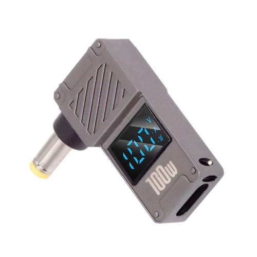 USB C to DC Adapter,USB C Female to DC 5.5x1.7mm Barrel Jack Plug PD 100W Laptop Fast Charging Adapter with Wattage Display - style: 5.5x1.7mm